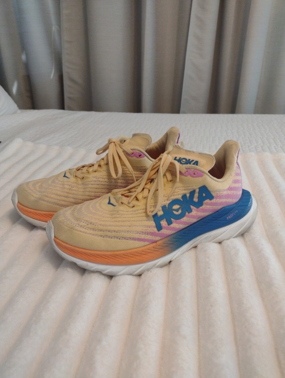 HOKA One One Mach 5 Running Shoes Women’s 8.5B Profly+ Impala Cyclamen Comfort